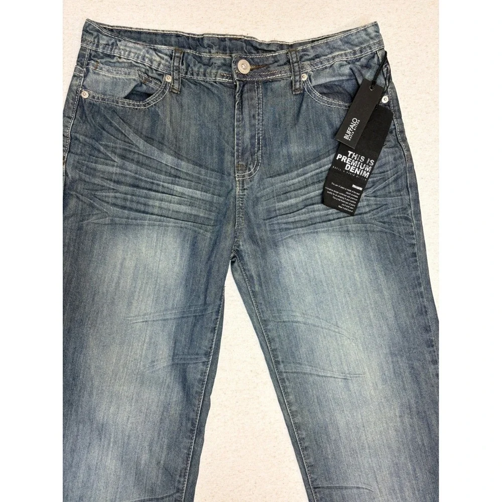 Buffalo David Bitton Driven Slim Straight Jeans Mens 20 Medium Wash Denim NWT